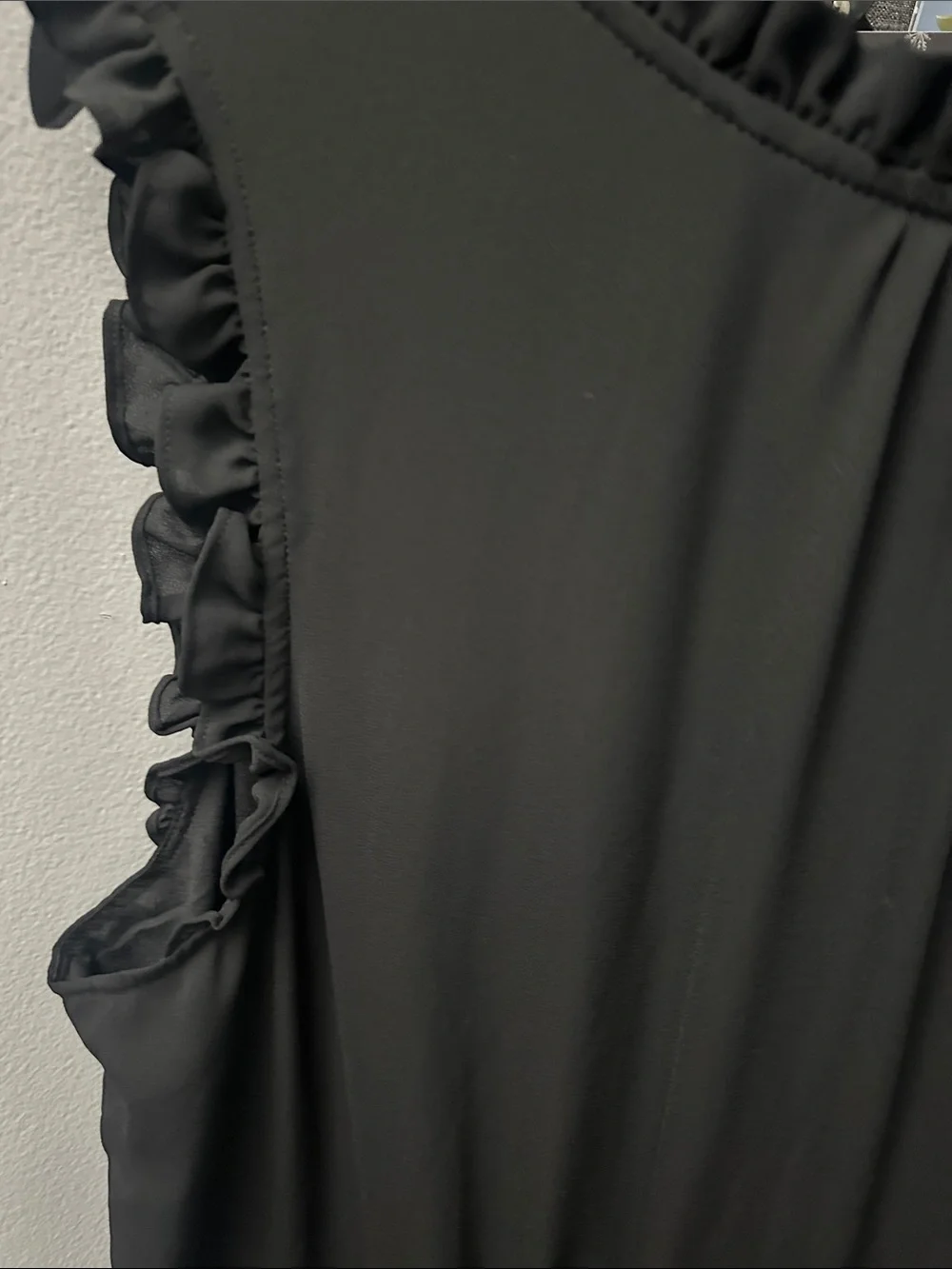 J. Crew Black Ruffle-Trim Jumpsuit- Size 20 - NWT